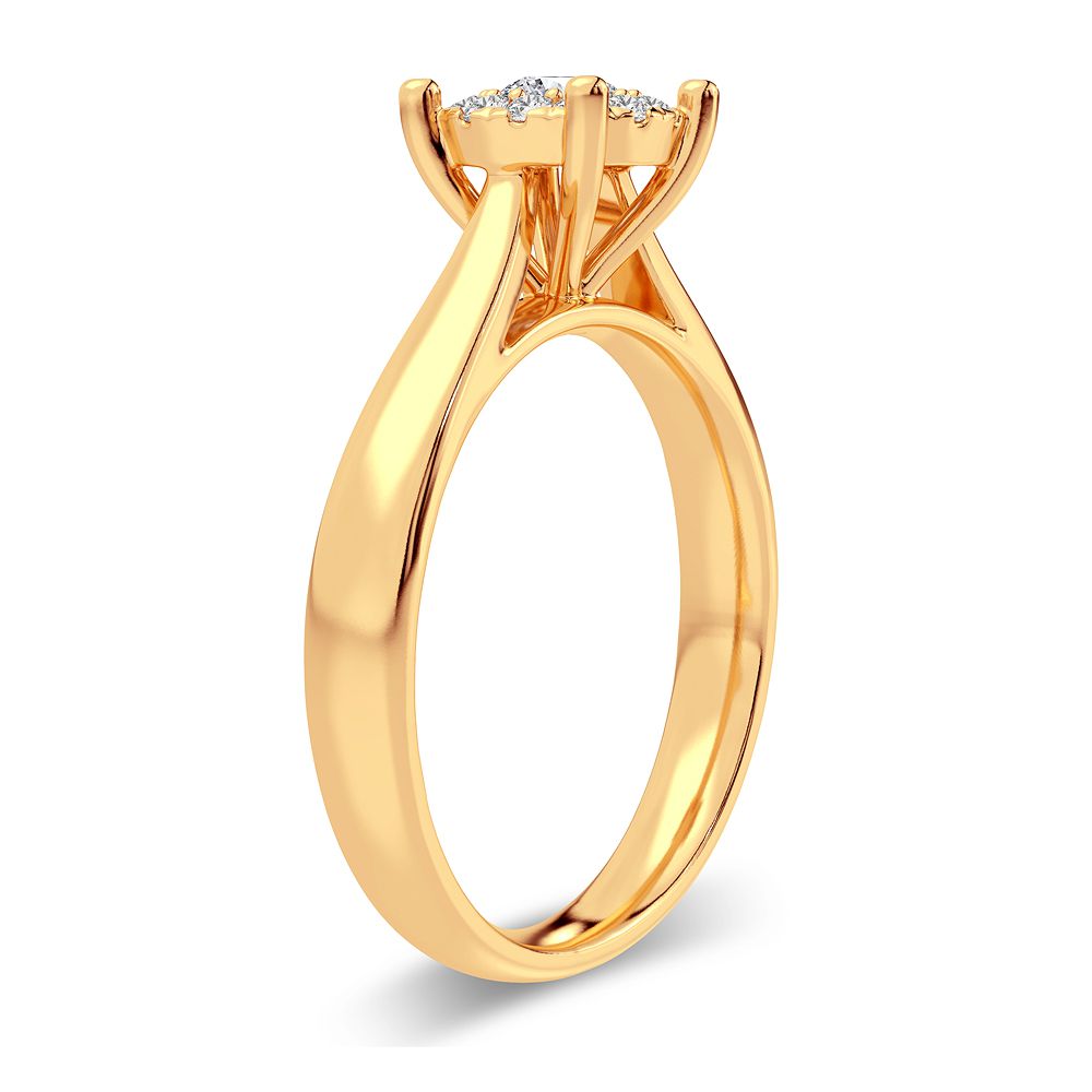 14K Yellow Gold Elegant 0.25Ct Diamond Ring