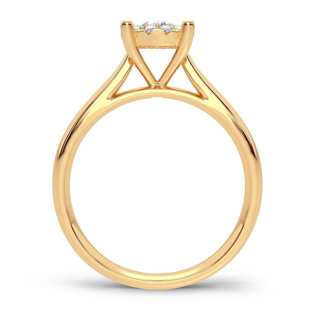 14K Yellow Gold Elegant 0.25Ct Diamond Ring