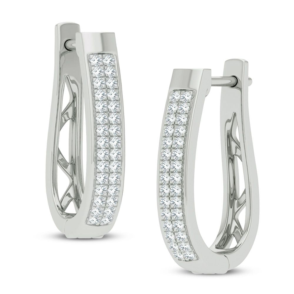 14K White Gold 0.21Ct Diamond Earring