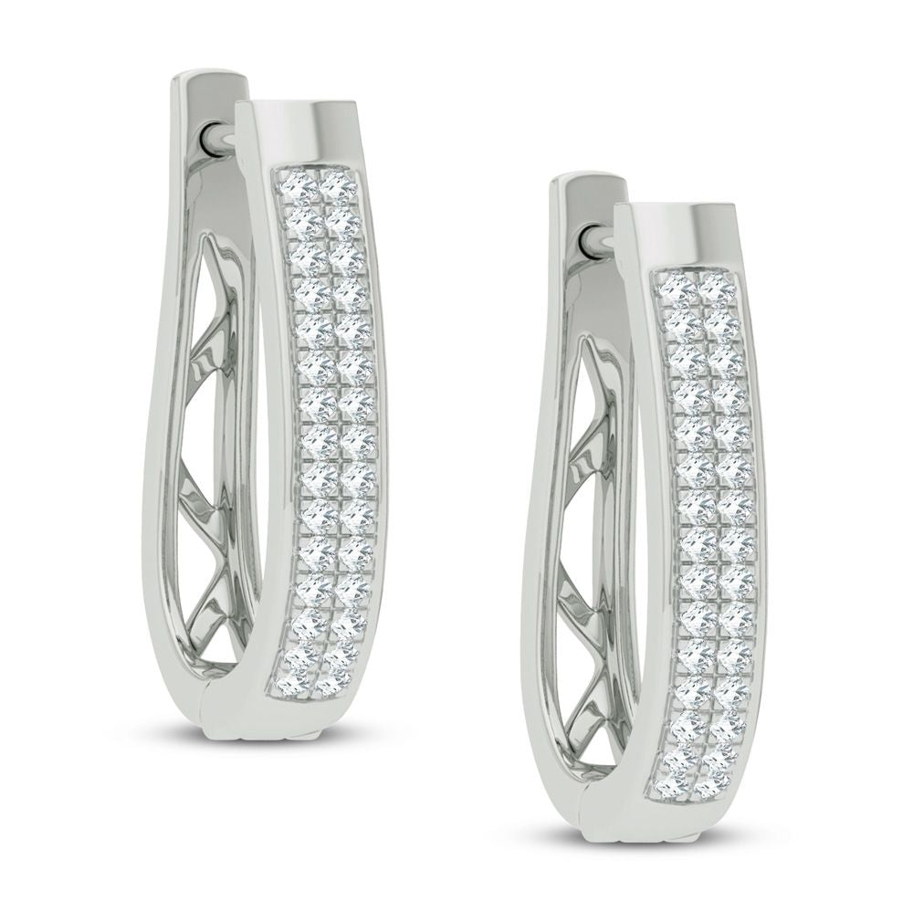 14K White Gold 0.21Ct Diamond Earring