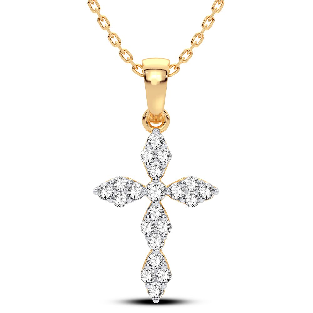 14K Yellow Gold Beautiful 0.25Ct Diamond Pendant