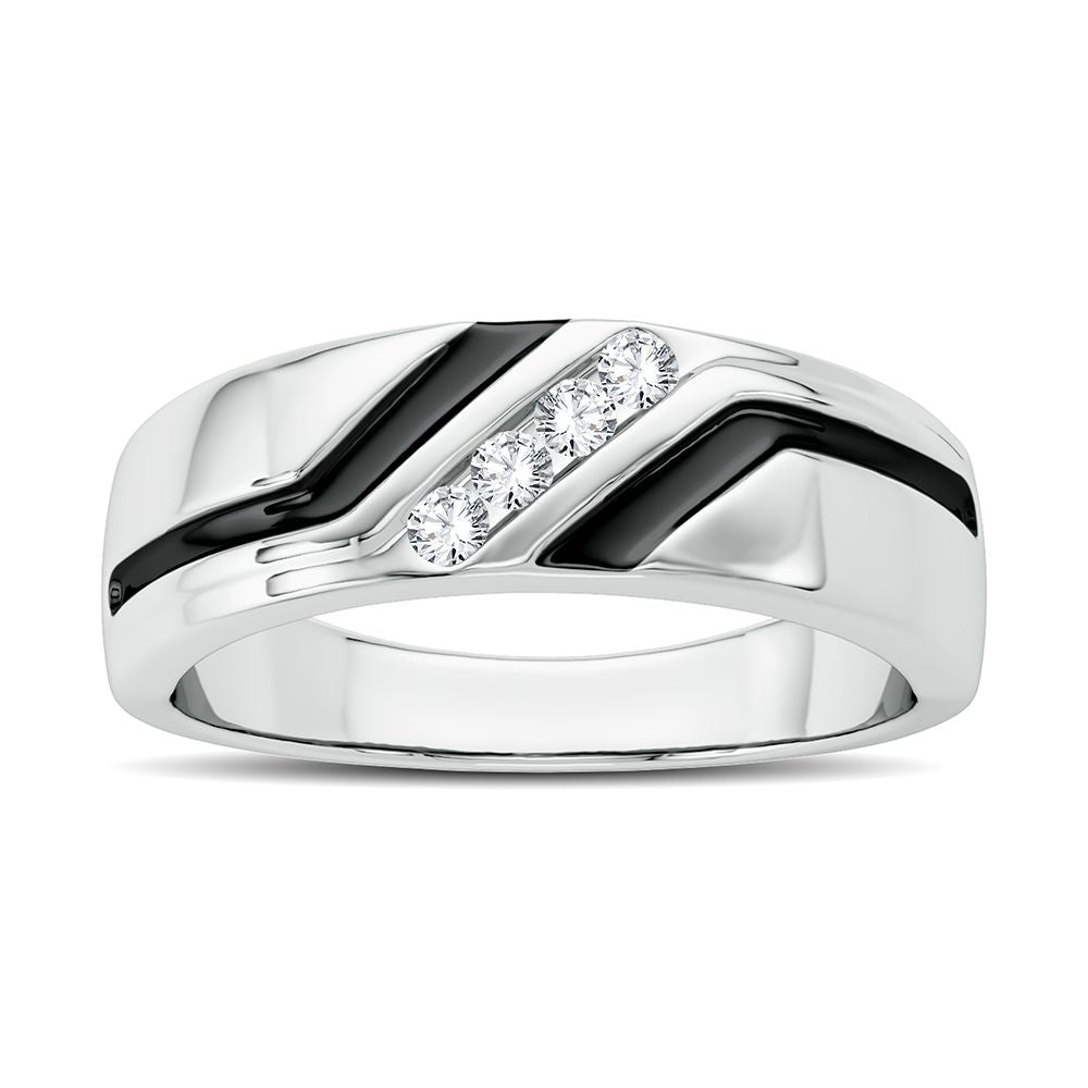 14K White Gold Beautiful 0.10Ct Diamond Band