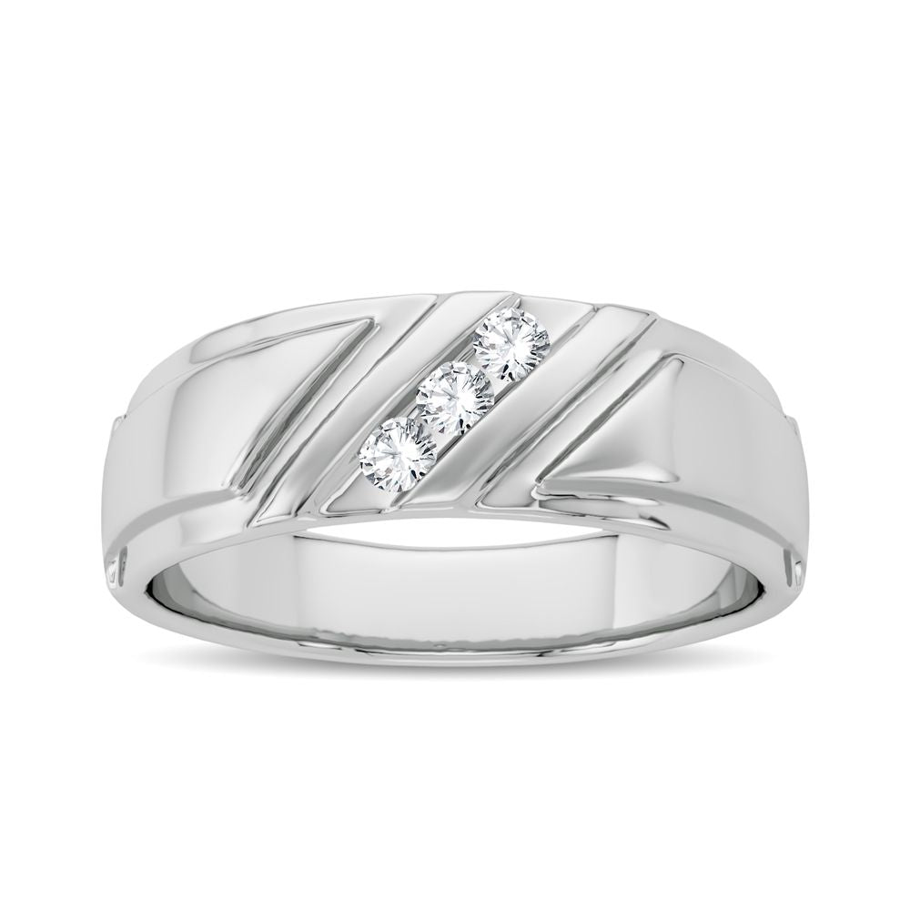 14K White Gold Elegant 0.10Ct Diamond Band