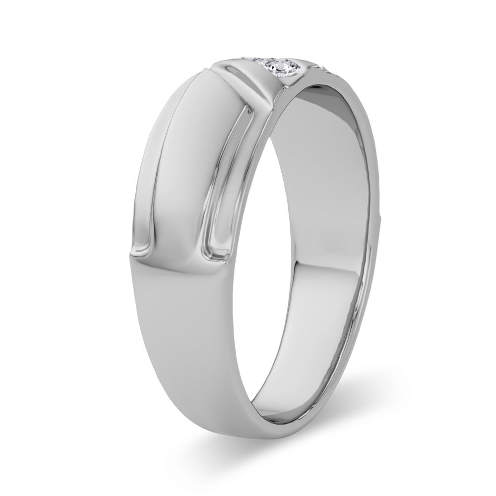 14K White Gold Elegant 0.10Ct Diamond Band