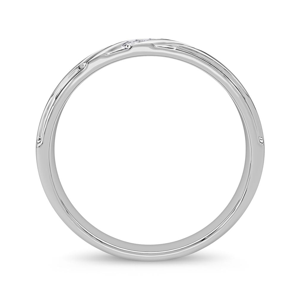 14K White Gold Elegant 0.10Ct Diamond Band