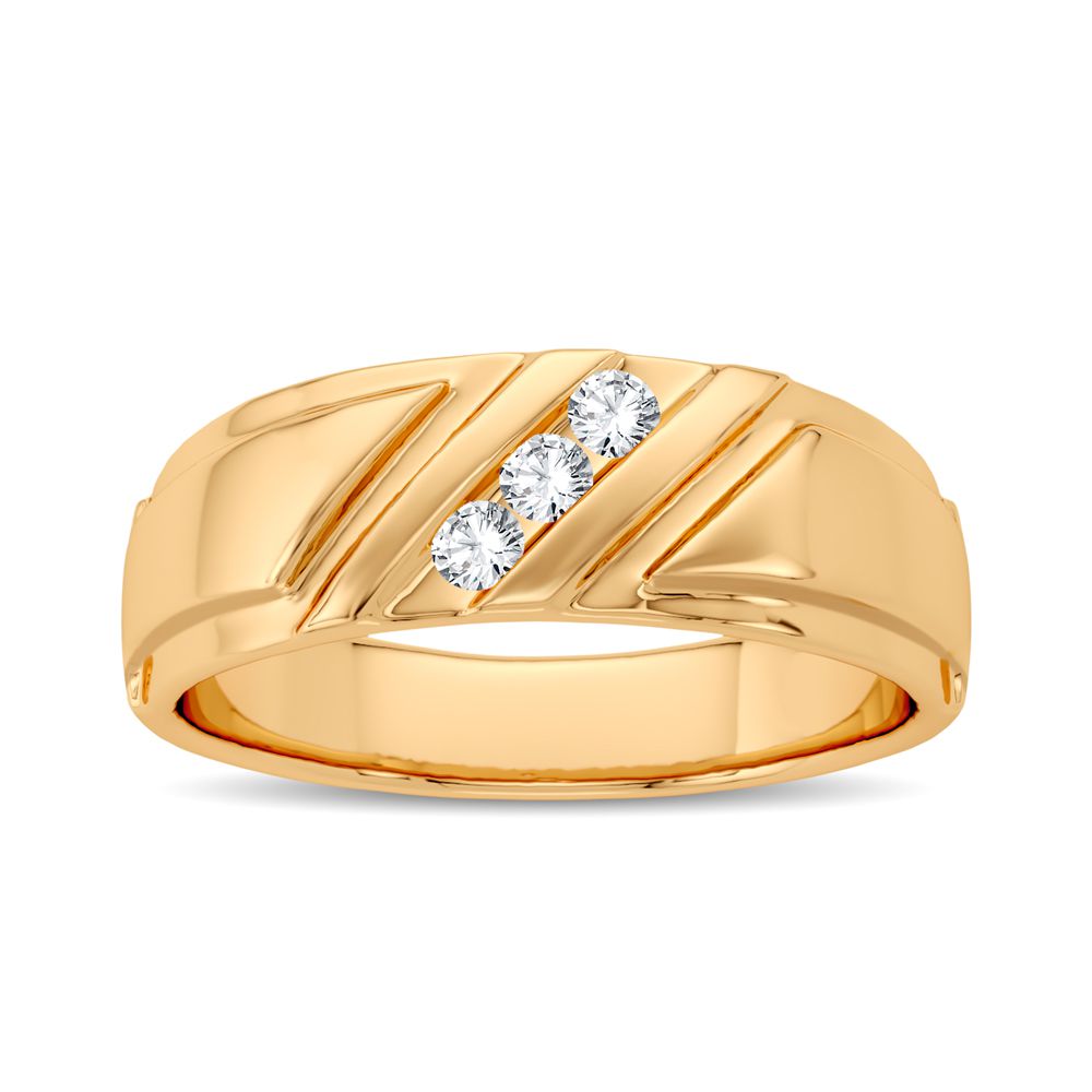 14K Yellow Gold Magnifcnet 0.10Ct Diamond Band