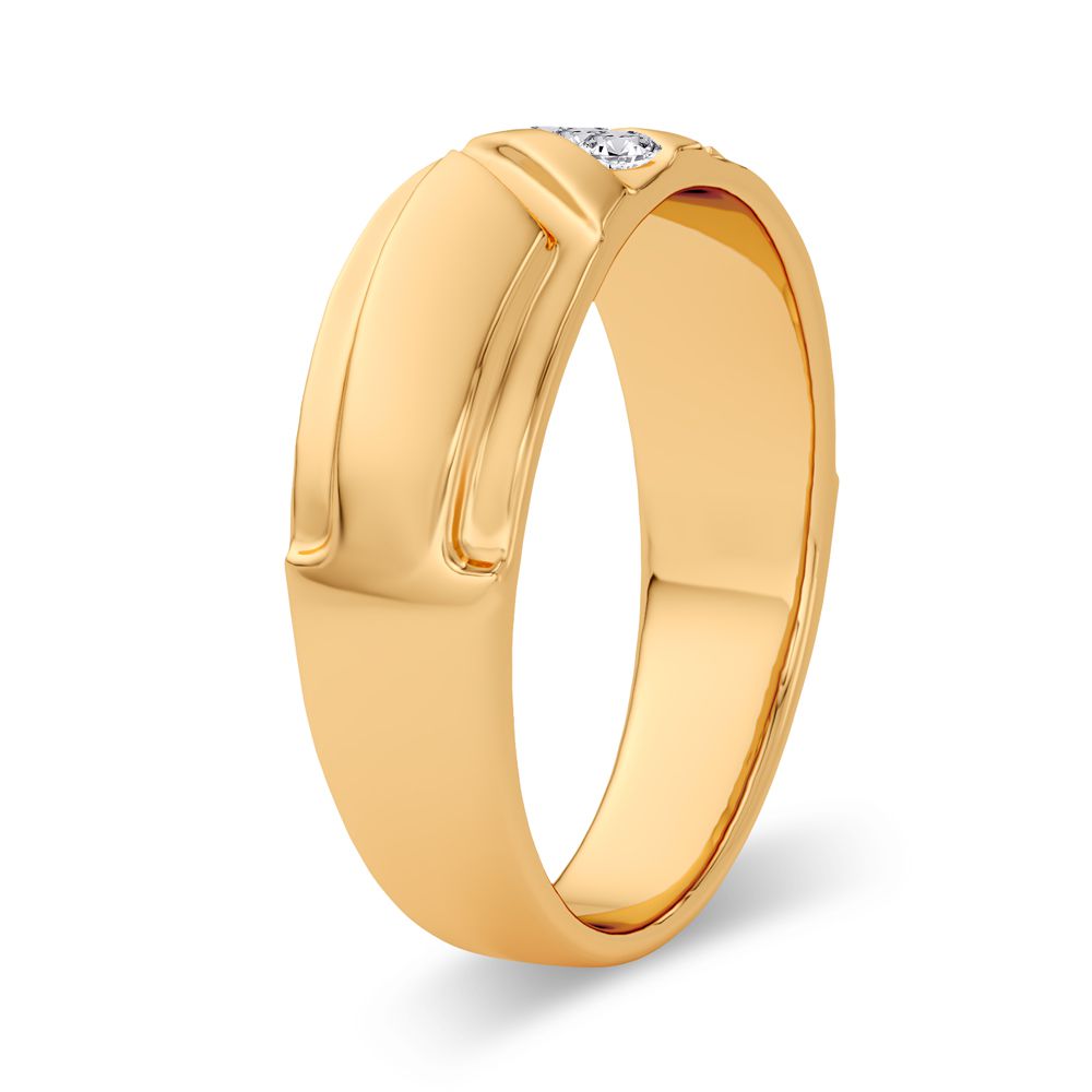 14K Yellow Gold Magnifcnet 0.10Ct Diamond Band