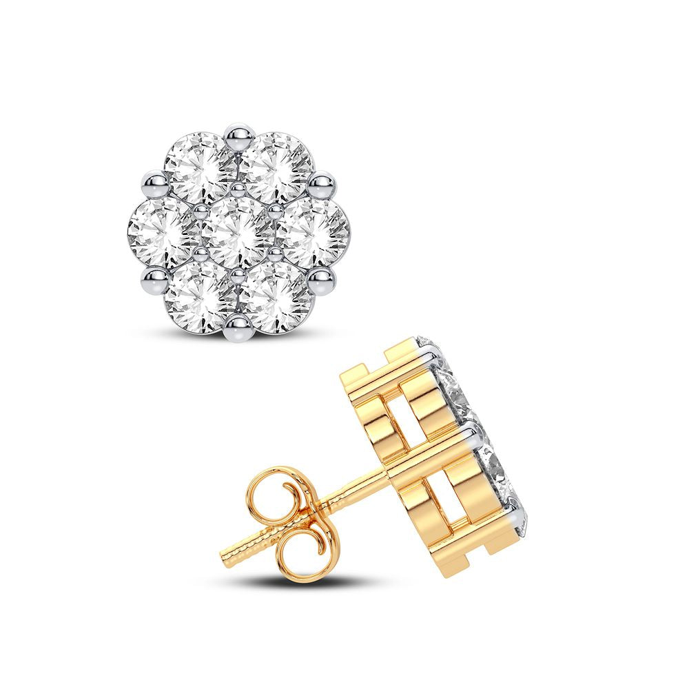 14K Yellow Gold Elegant 1.50Ct Diamond Earring