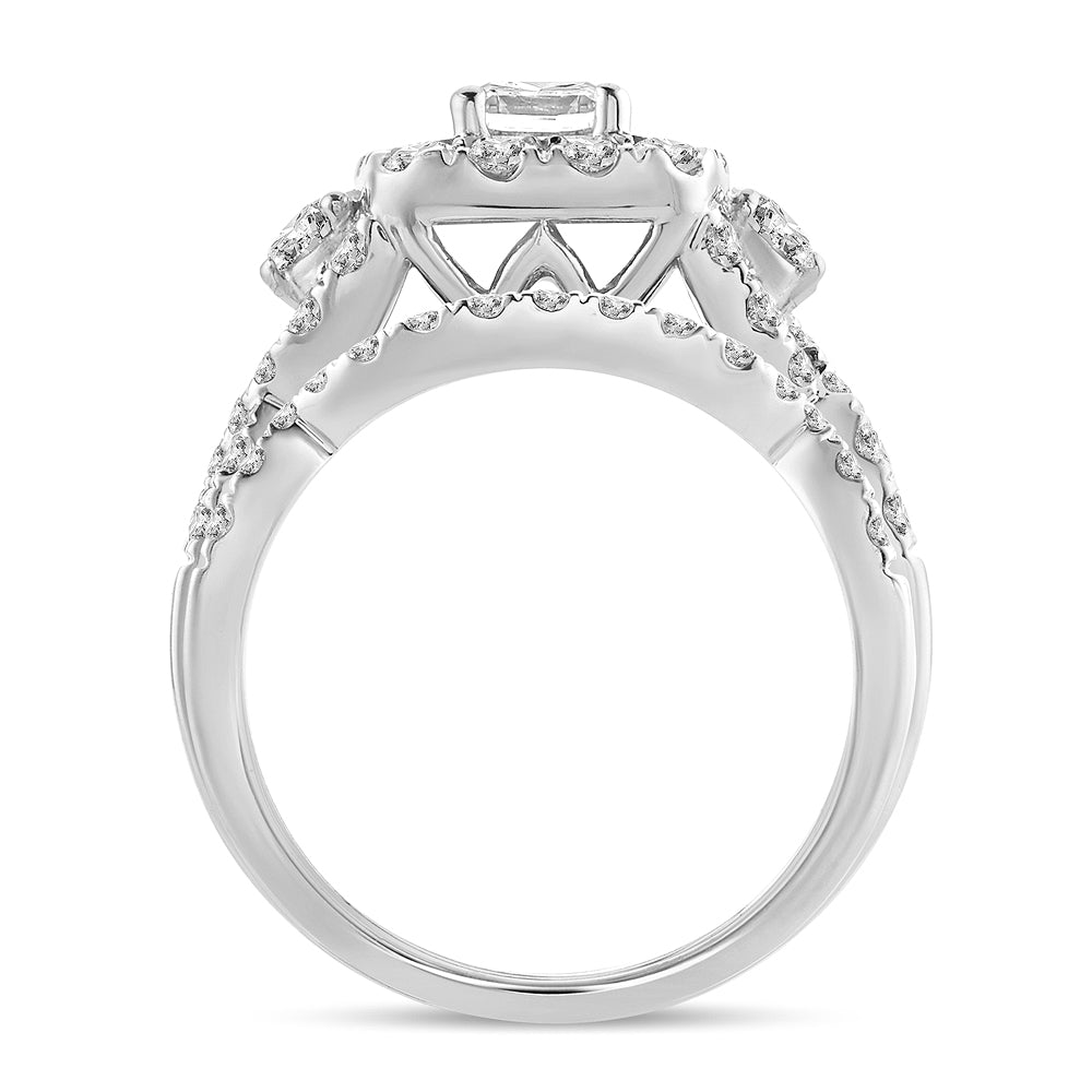 14K White Gold Exquisite  2.00Ct Diamond Bridal Ring