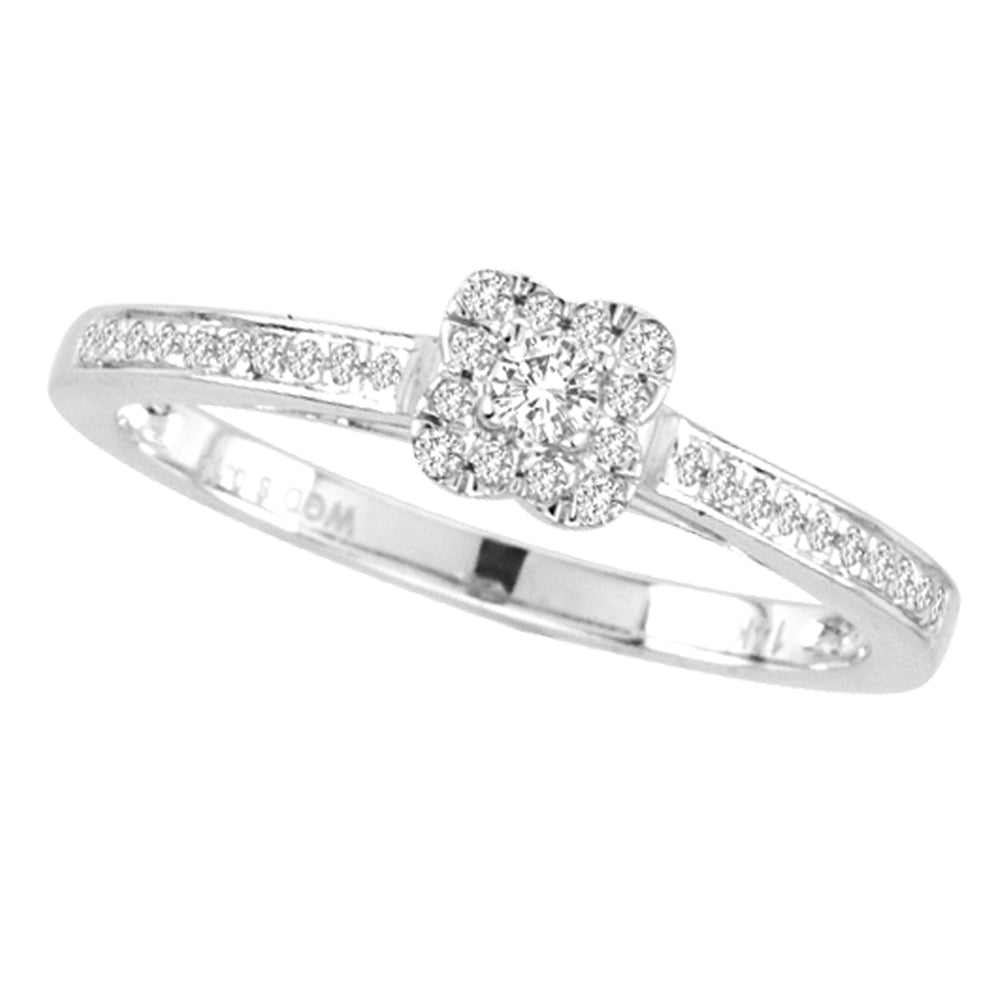 14K White Gold Beautiful 0.18Ct Diamond Ring