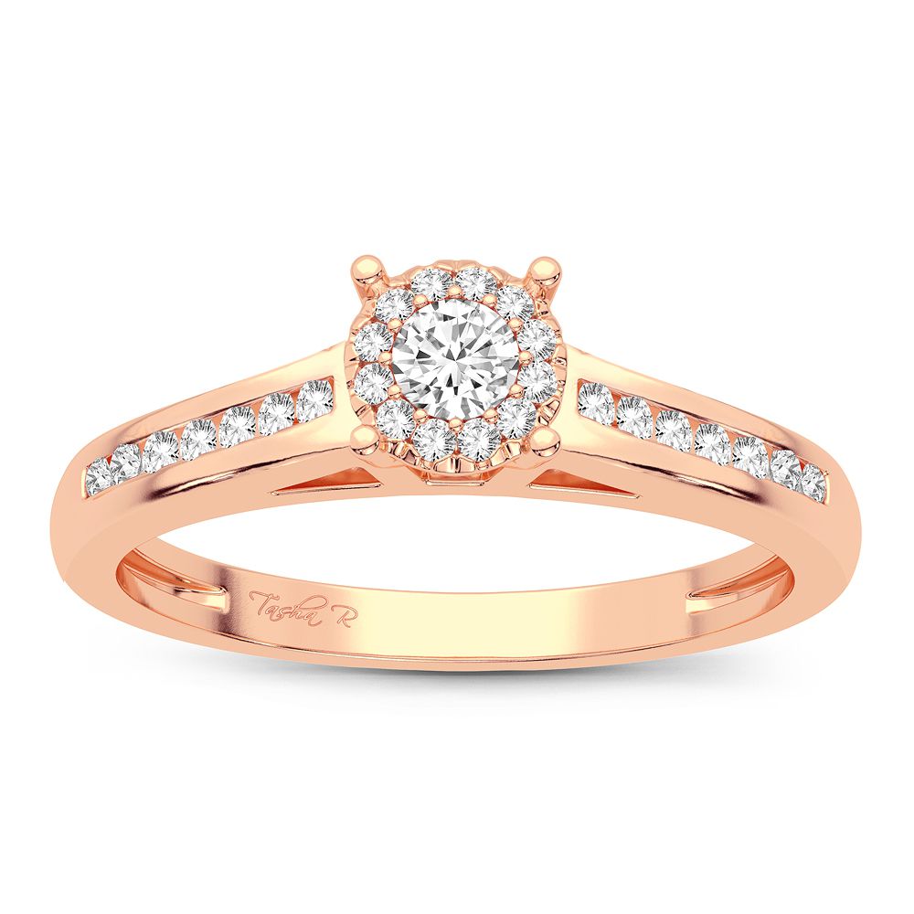 14K Rose Gold Exquisite 0.22Ct Diamond Ring