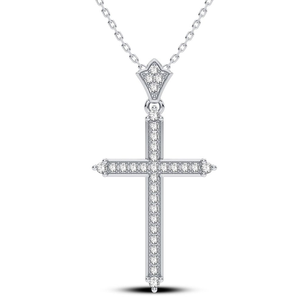 14K White Gold Exquisite 0.17Ct Diamond Pendant