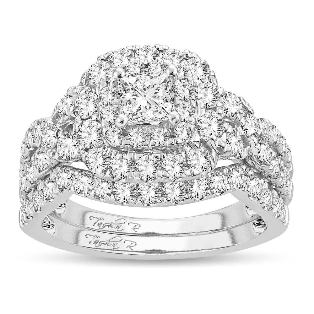 14K White Gold Magnifcnet 2.00Ct Diamond Bridal Ring