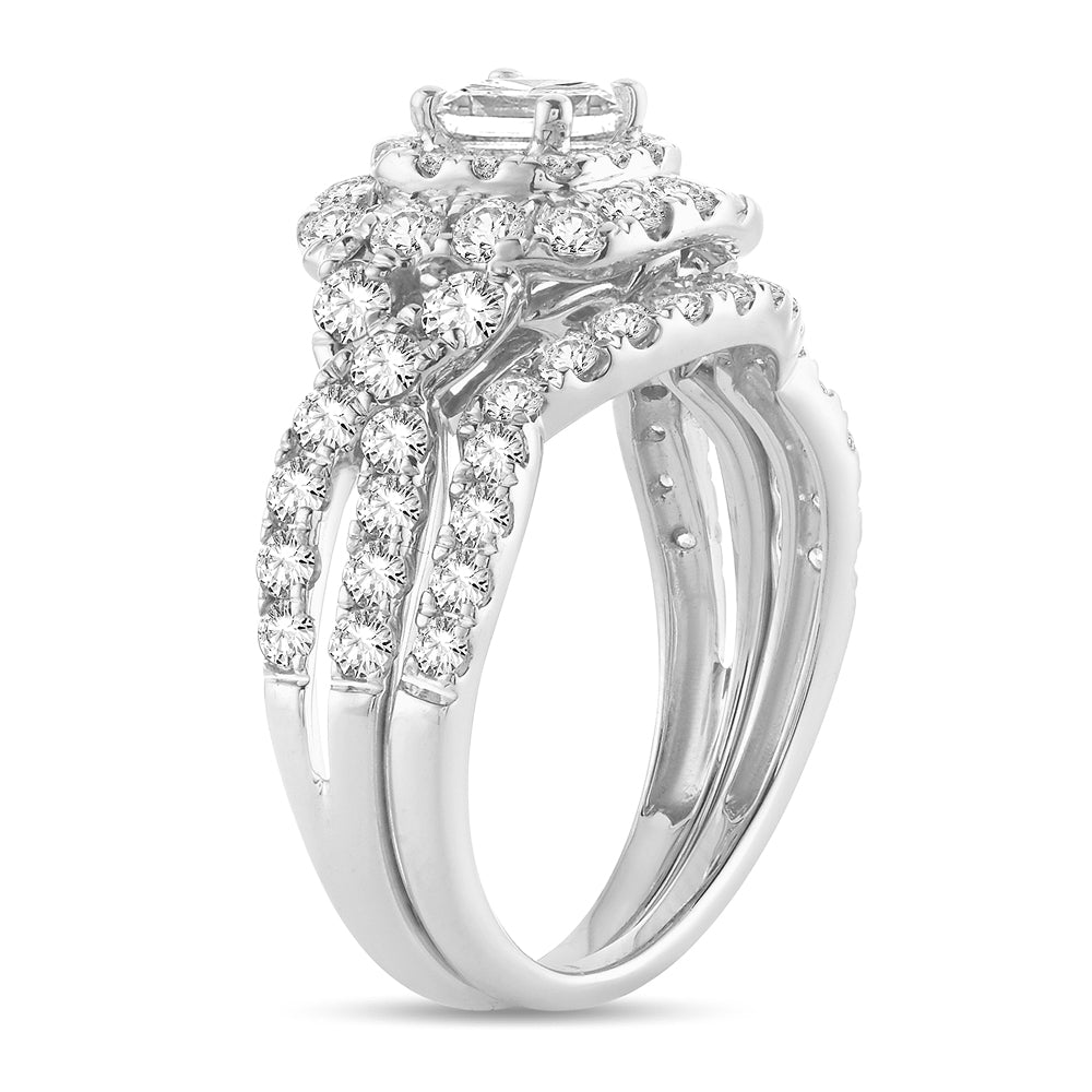 14K White Gold Magnifcnet 2.00Ct Diamond Bridal Ring