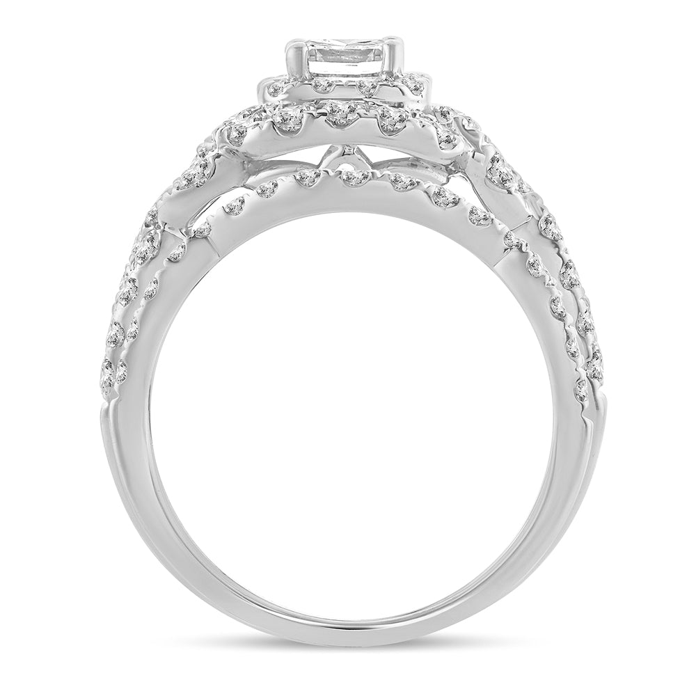 14K White Gold Magnifcnet 2.00Ct Diamond Bridal Ring