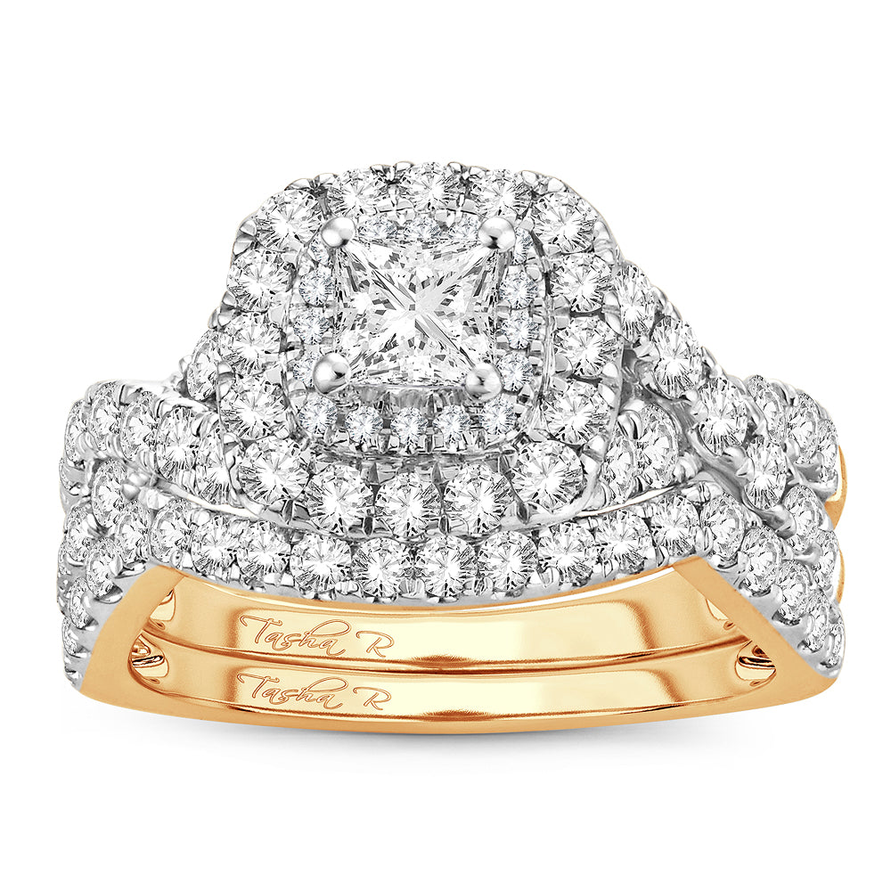 14K Yellow Gold Dazzling  2.00Ct  Diamond  Bridal  Ring