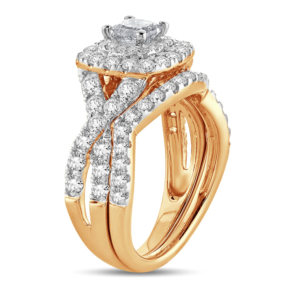 14K Yellow Gold Dazzling  2.00Ct  Diamond  Bridal  Ring