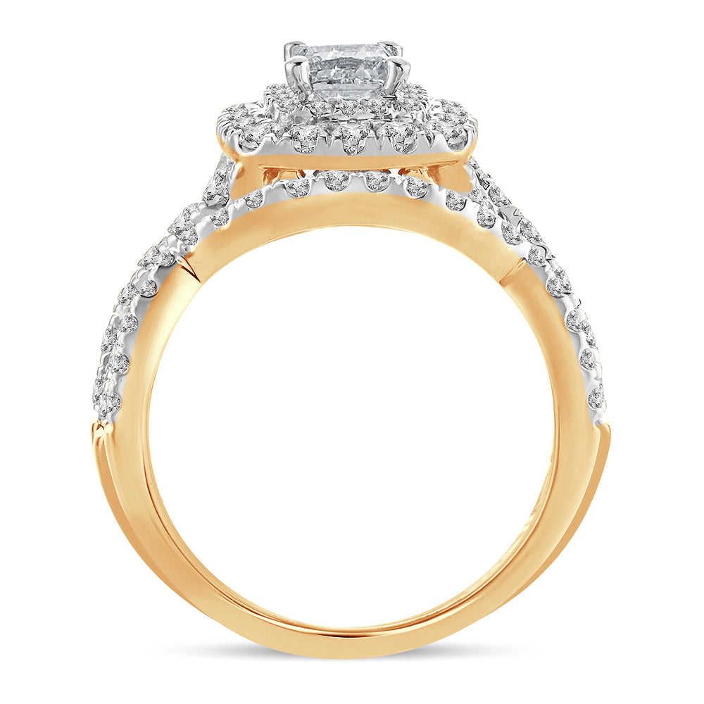 14K Yellow Gold Dazzling  2.00Ct  Diamond  Bridal  Ring