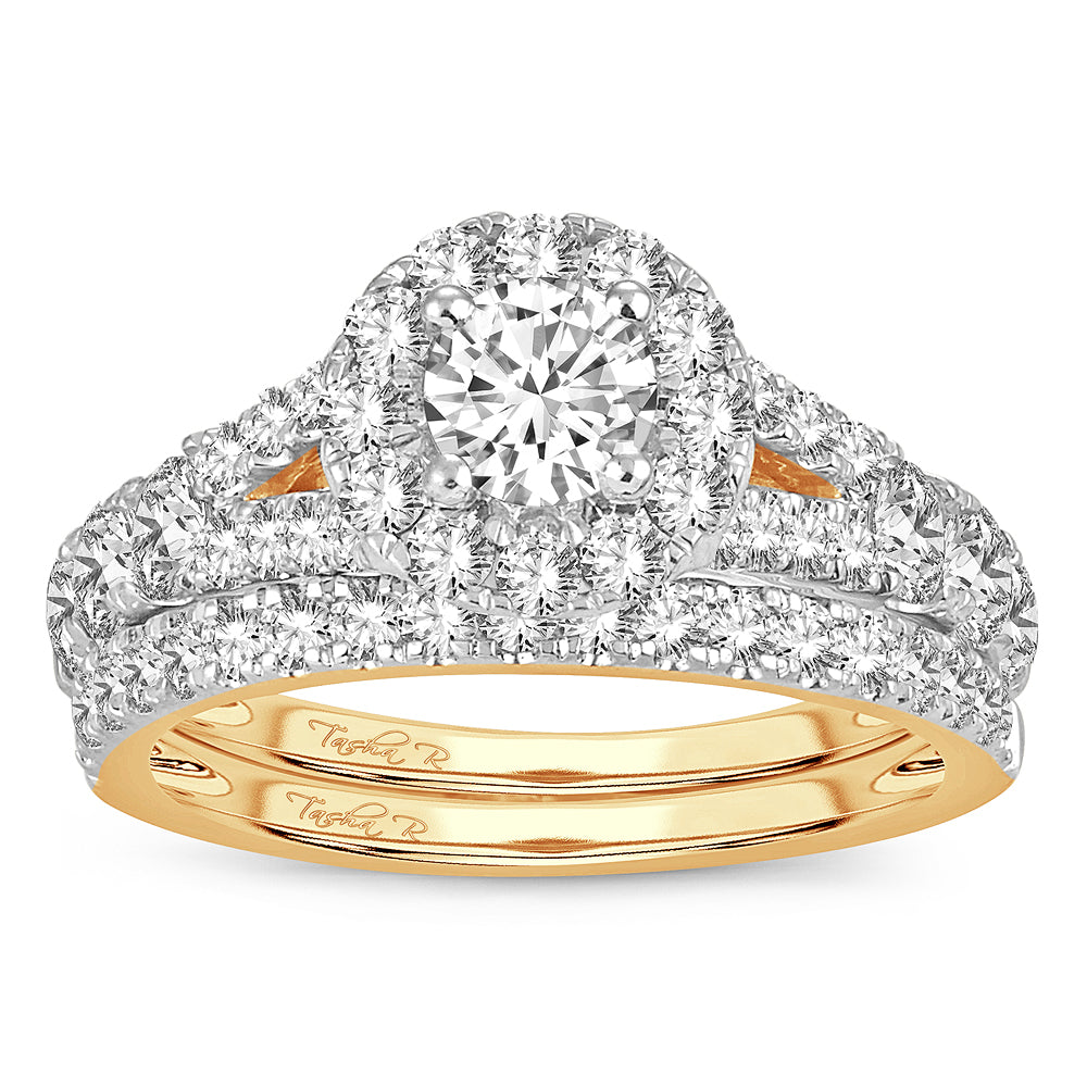 14K Yellow Gold Beautiful 2.00Ct Diamond  Bridal Ring