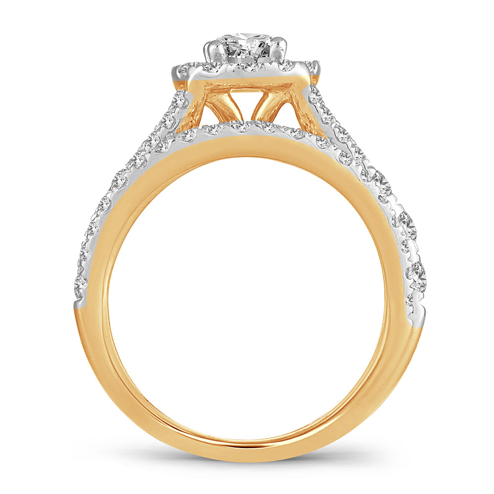 14K Yellow Gold Beautiful 2.00Ct Diamond  Bridal Ring