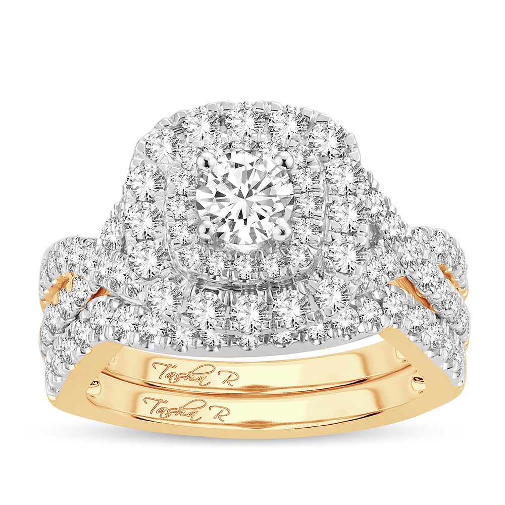 14K Yellow Gold Elegant 2.00Ct Diamond Bridal Ring