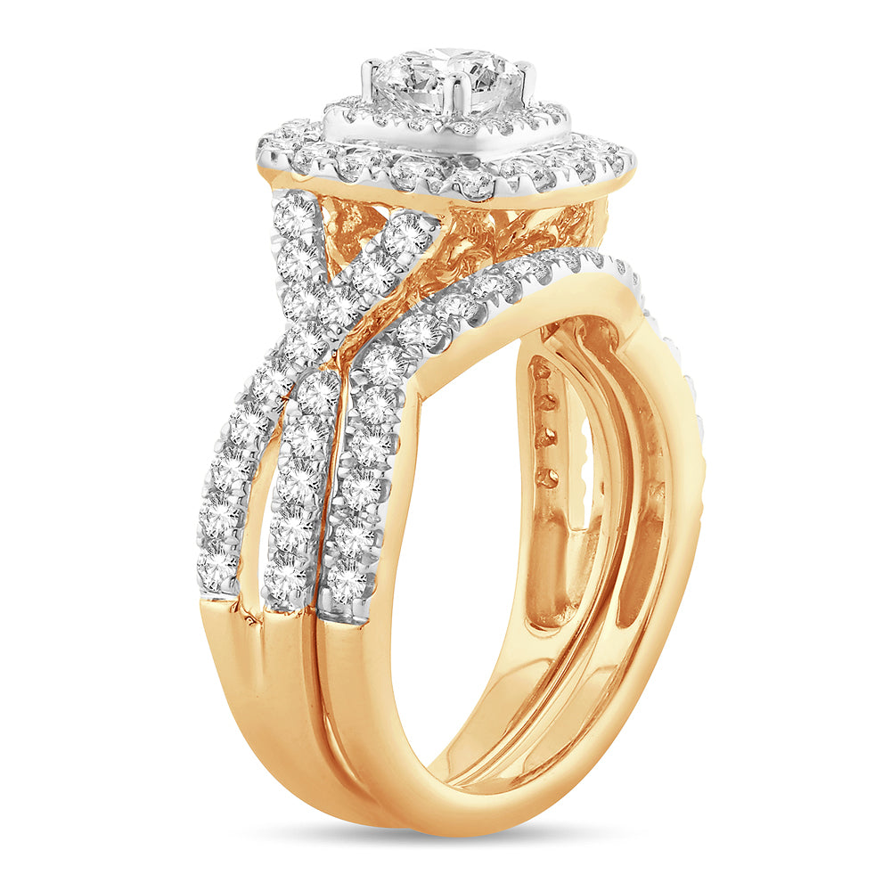 14K Yellow Gold Elegant 2.00Ct Diamond Bridal Ring