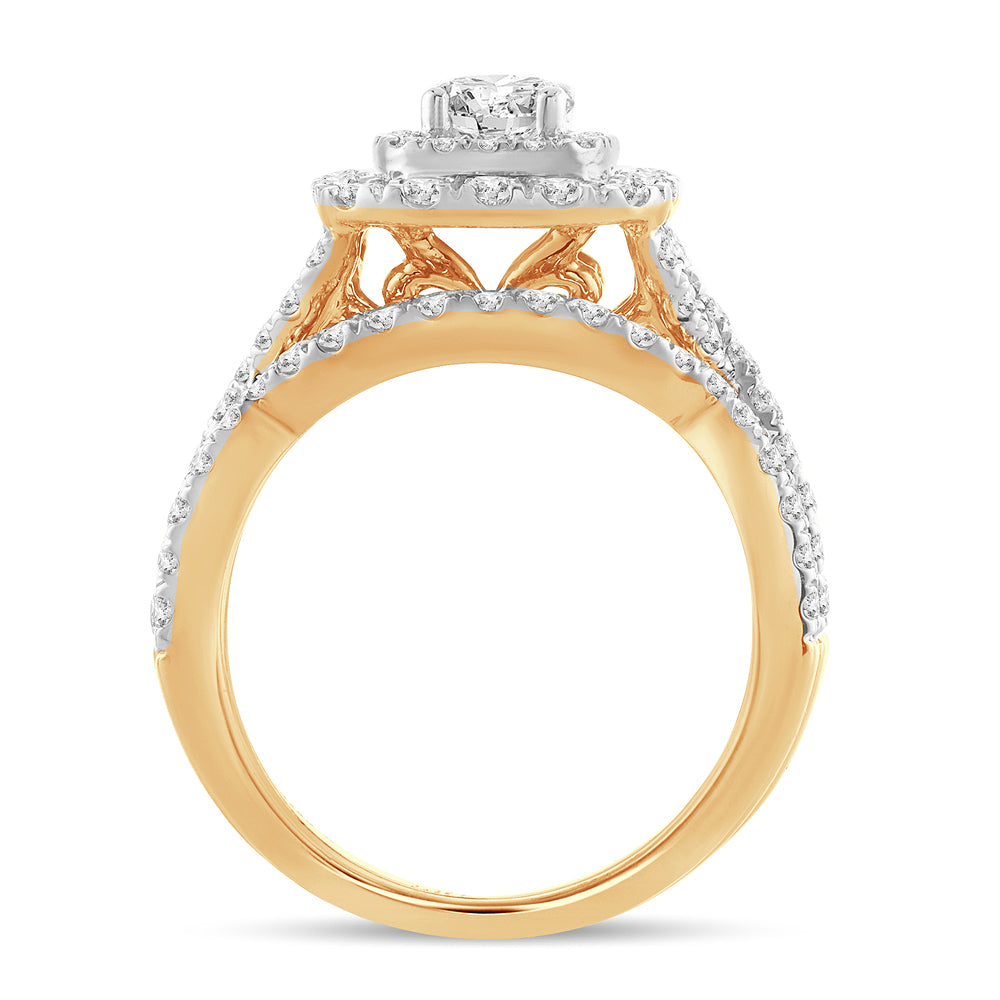 14K Yellow Gold Elegant 2.00Ct Diamond Bridal Ring