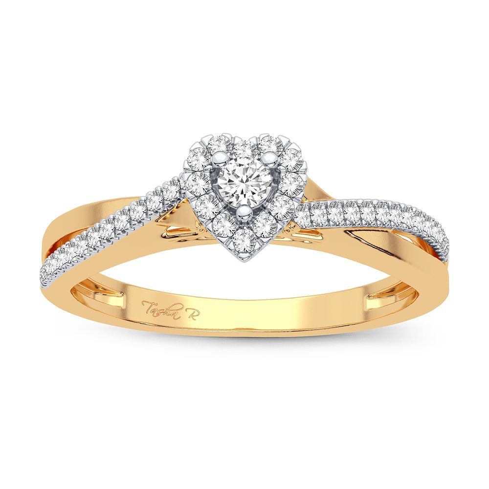 14K Yellow Gold Exquisite 0.20Ct Diamond Ring