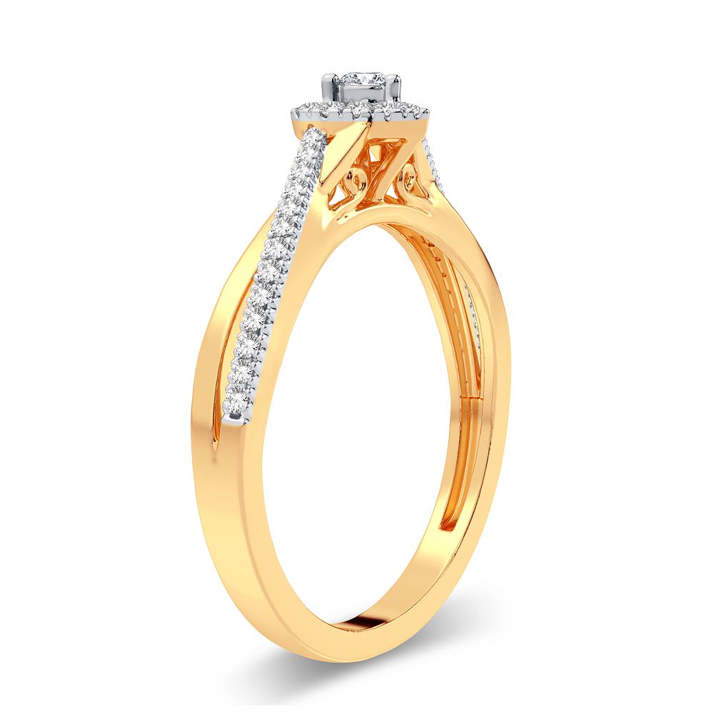 14K Yellow Gold Exquisite 0.20Ct Diamond Ring