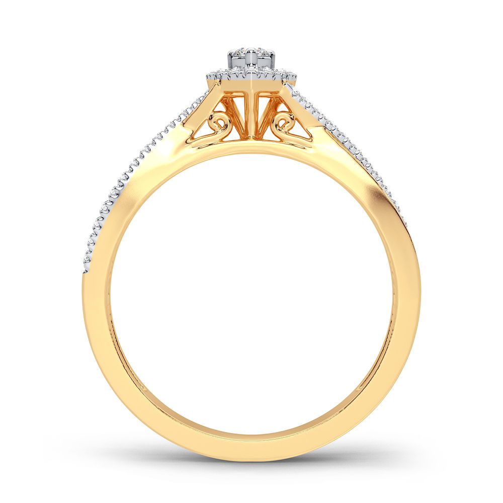 14K Yellow Gold Exquisite 0.20Ct Diamond Ring