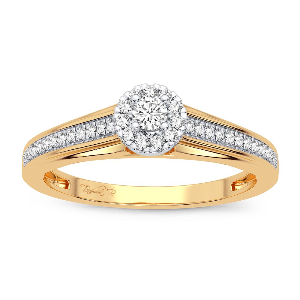 14K Yellow Gold Beautiful 0.20Ct Diamond Ring