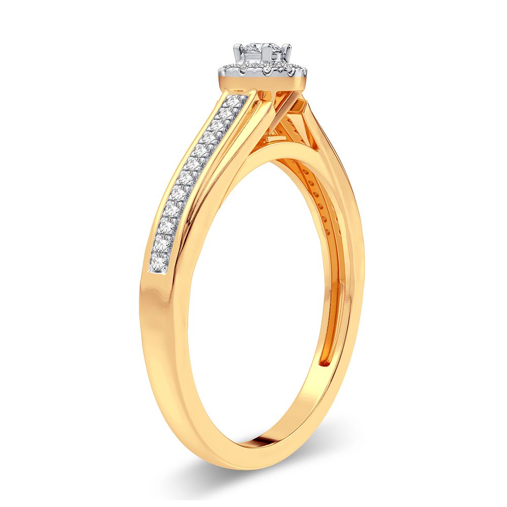 14K Yellow Gold Beautiful 0.20Ct Diamond Ring