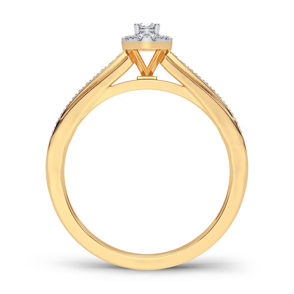 14K Yellow Gold Beautiful 0.20Ct Diamond Ring