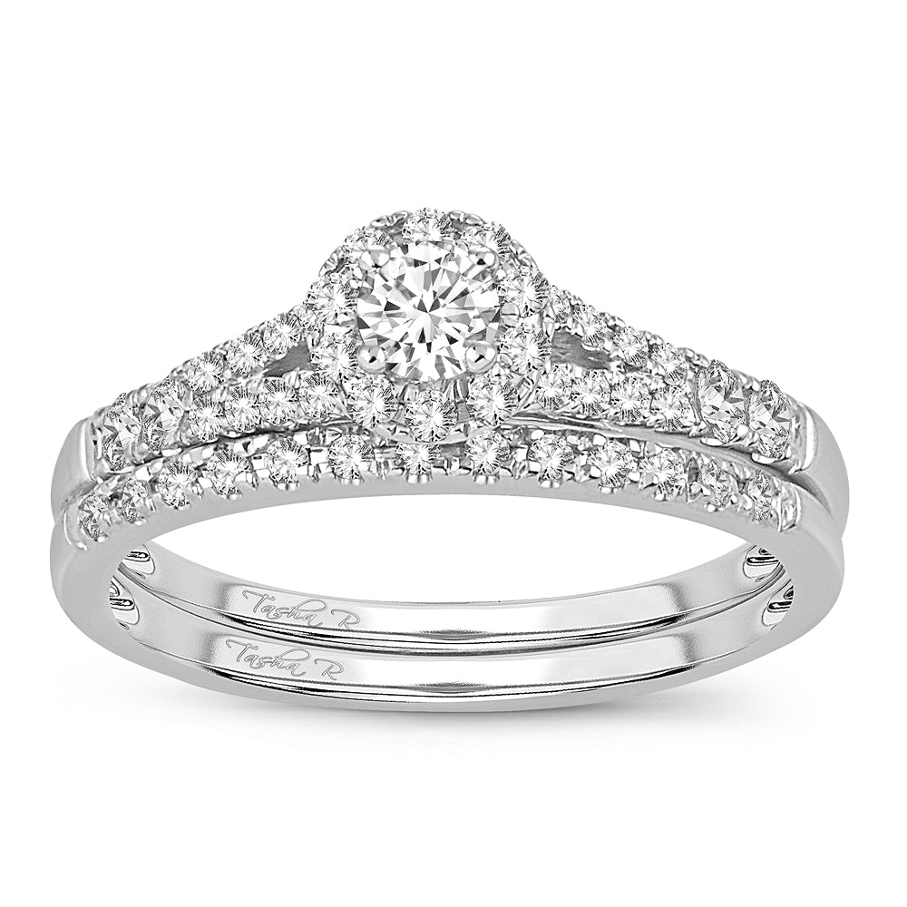 14K White Gold Elegant 0.50Ct Diamond Bridal Ring