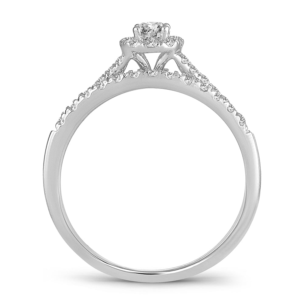 14K White Gold Elegant 0.50Ct Diamond Bridal Ring