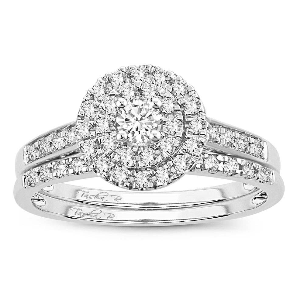 14K White Gold Magnifcnet 0.50Ct Diamond Bridal  Ring