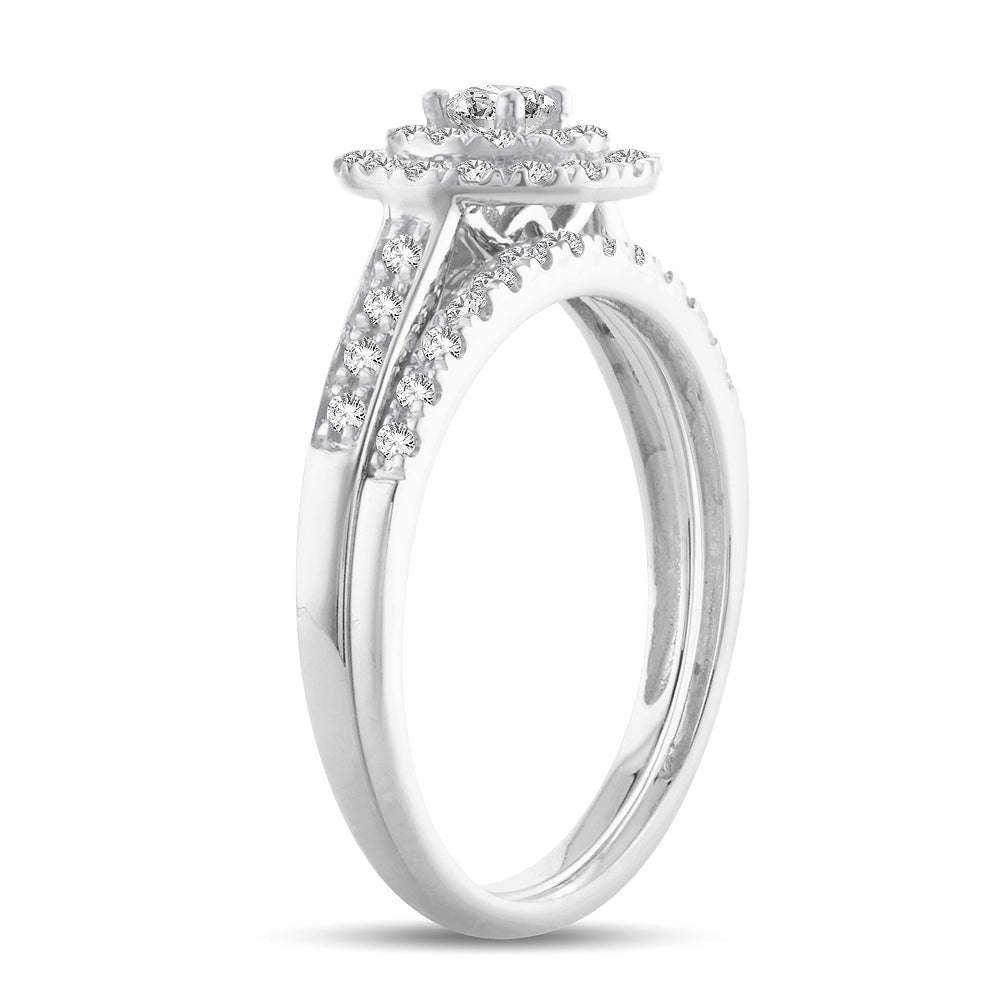 14K White Gold Magnifcnet 0.50Ct Diamond Bridal  Ring