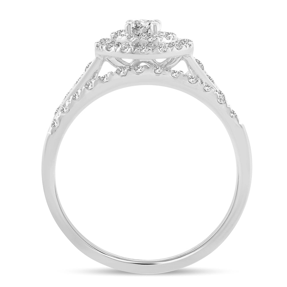 14K White Gold Magnifcnet 0.50Ct Diamond Bridal  Ring