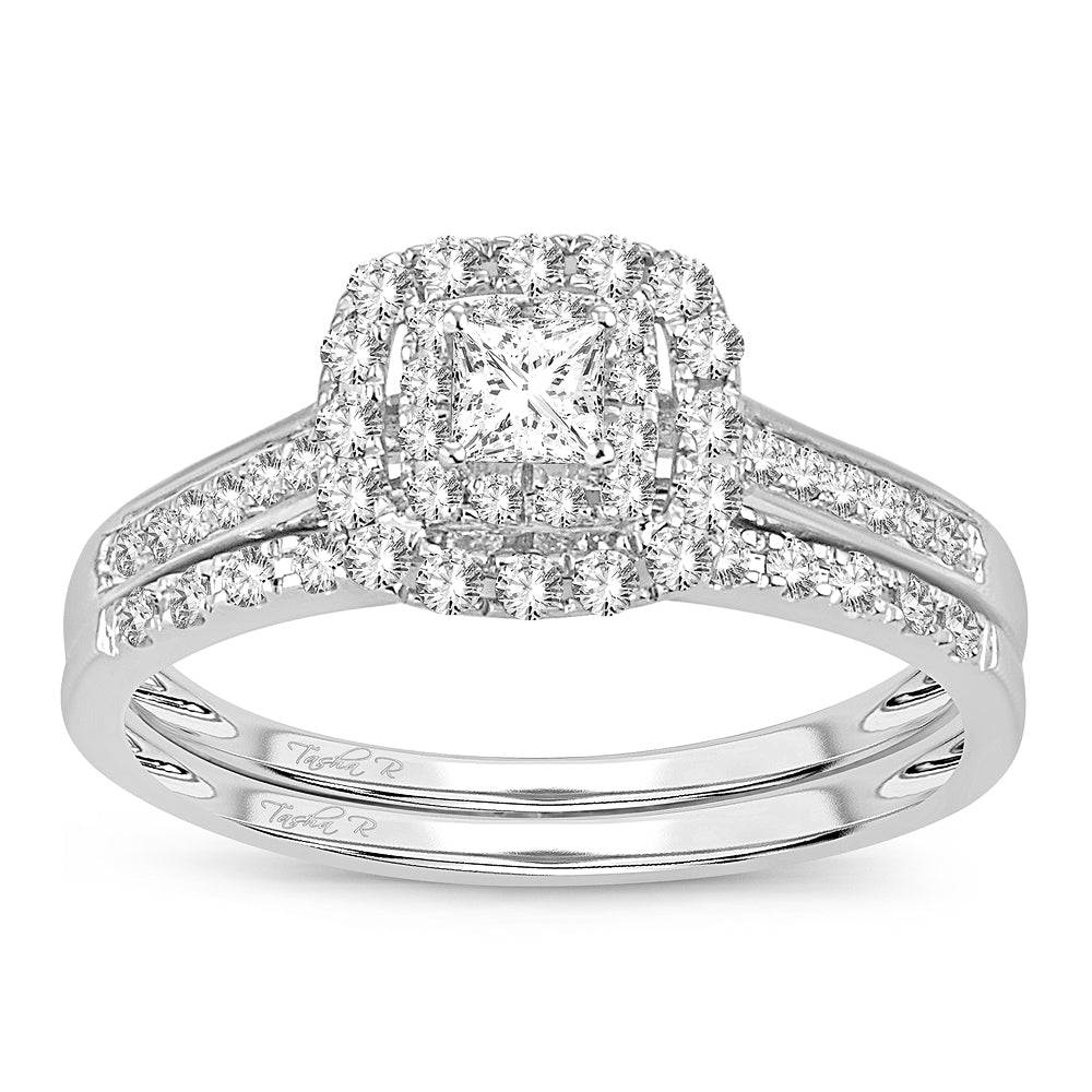 14K White Gold Exquisite 0.50Ct Diamond Bridal Ring