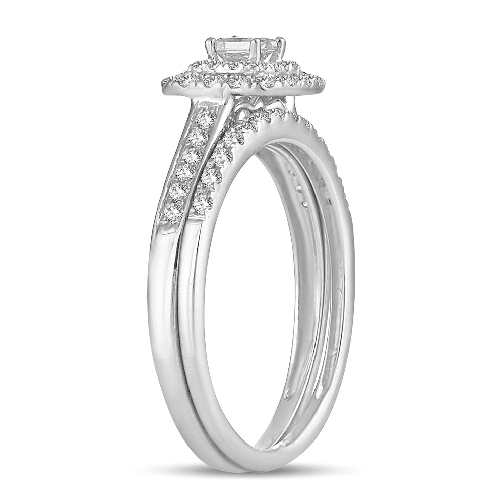 14K White Gold Exquisite 0.50Ct Diamond Bridal Ring