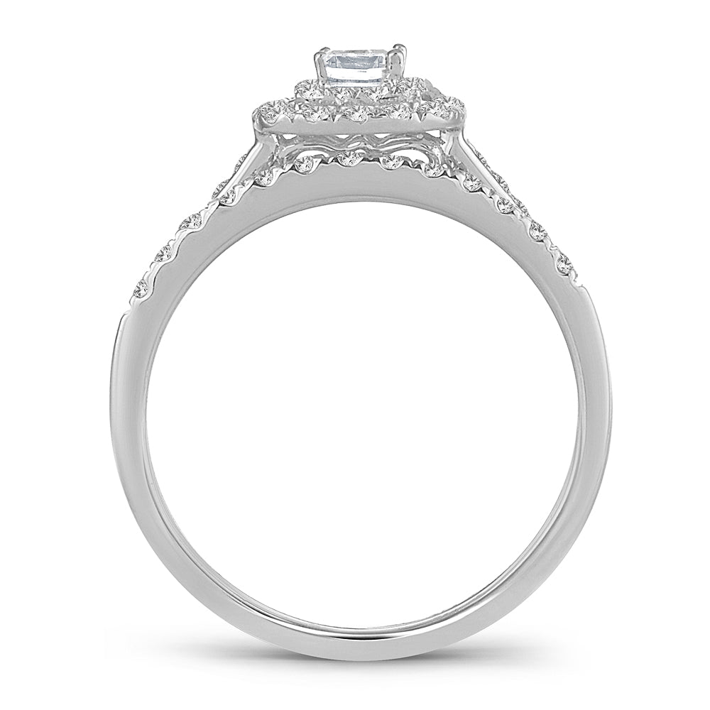 14K White Gold Exquisite 0.50Ct Diamond Bridal Ring