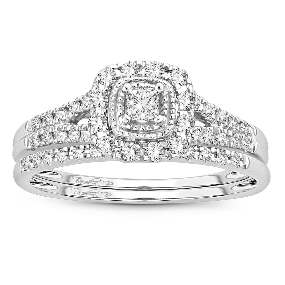 14K White Gold Gorgeous 0.50Ct Diamond Bridal Ring