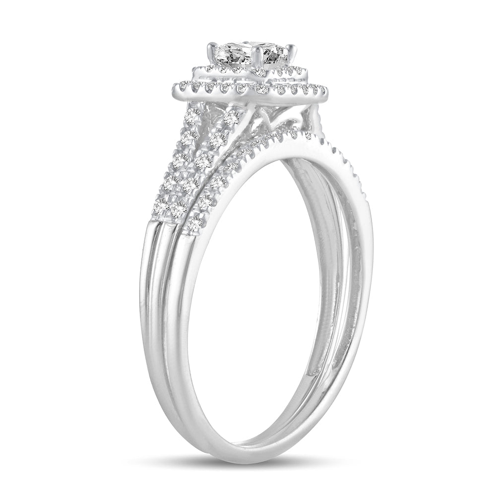 14K White Gold Gorgeous 0.50Ct Diamond Bridal Ring