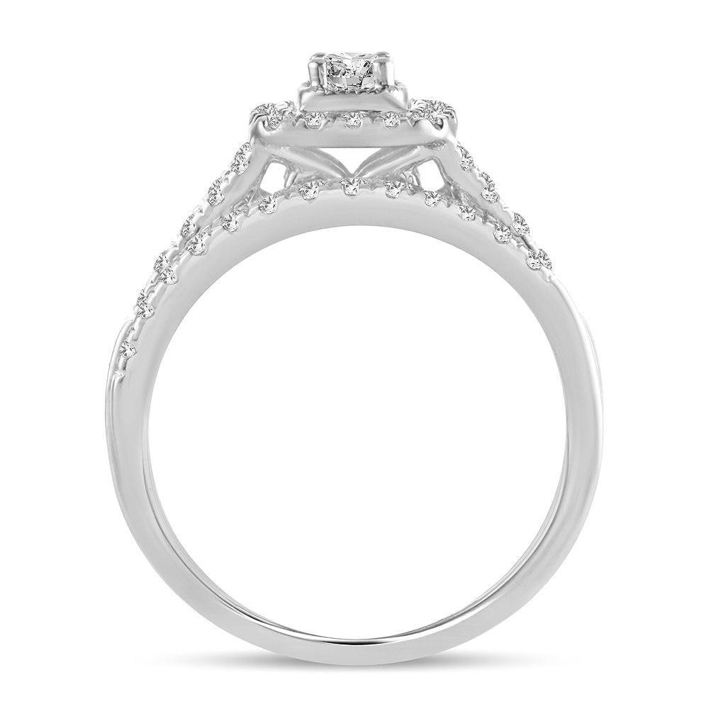 14K White Gold Gorgeous 0.50Ct Diamond Bridal Ring