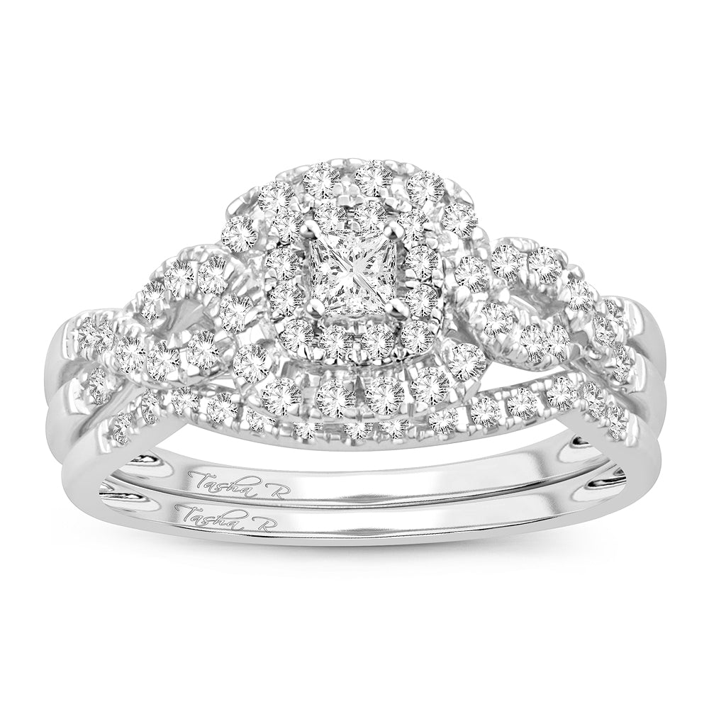 14K White Gold Dazzling 1.00Ct Diamond Bridal Ring