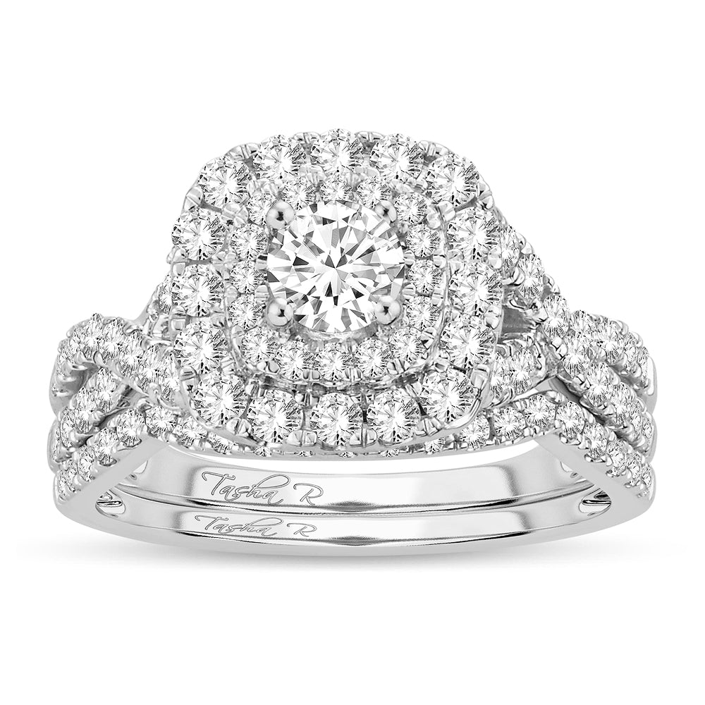 14K White Gold Magnifcnet 1.50Ct Diamond Bridal Ring