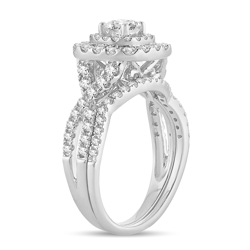 14K White Gold Magnifcnet 1.50Ct Diamond Bridal Ring