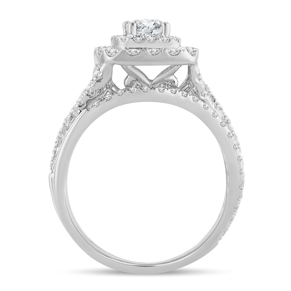 14K White Gold Magnifcnet 1.50Ct Diamond Bridal Ring