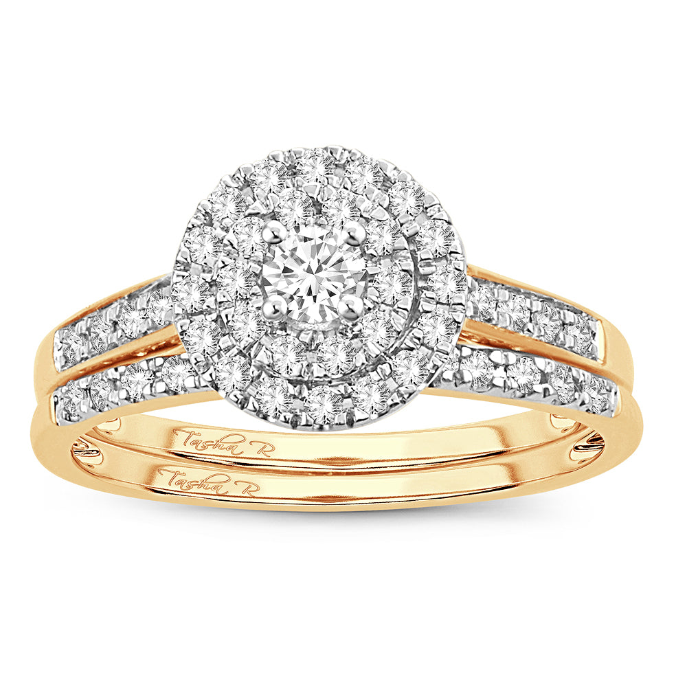 14K Yellow Gold Dazzling 0.50Ct Diamond Bridal Ring