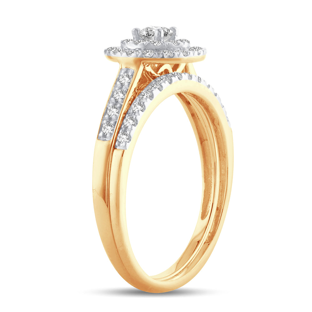 14K Yellow Gold Dazzling 0.50Ct Diamond Bridal Ring